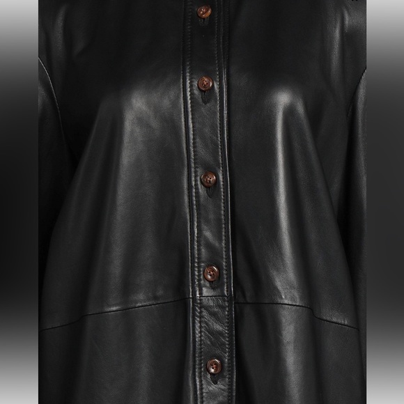 New Italian Leather Shirt Shacket Size S by Trussardi - Picture 3 of 14